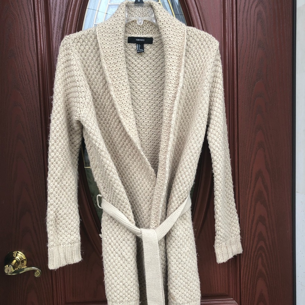 Tan long cardigan